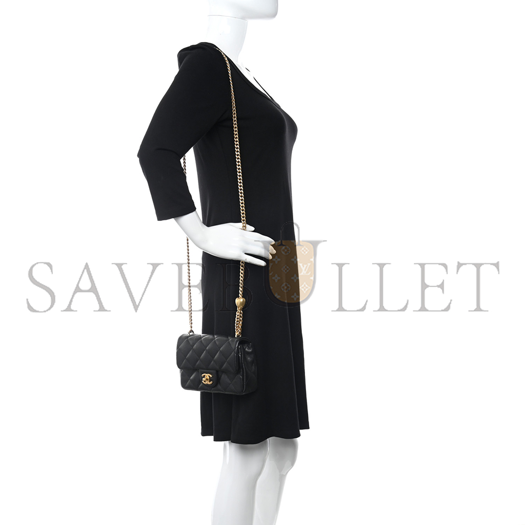 Ch*el master heart adjustable buckle mini flap bag (19*12*8cm)